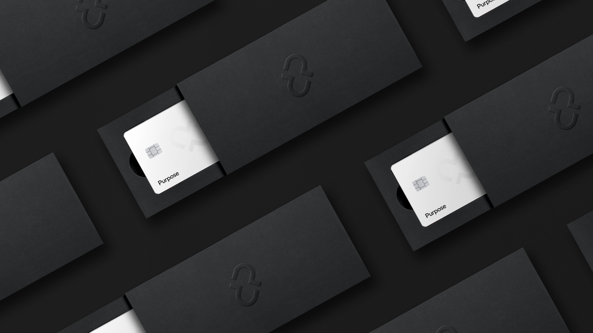 Purpose banking card in black packaging sleeve