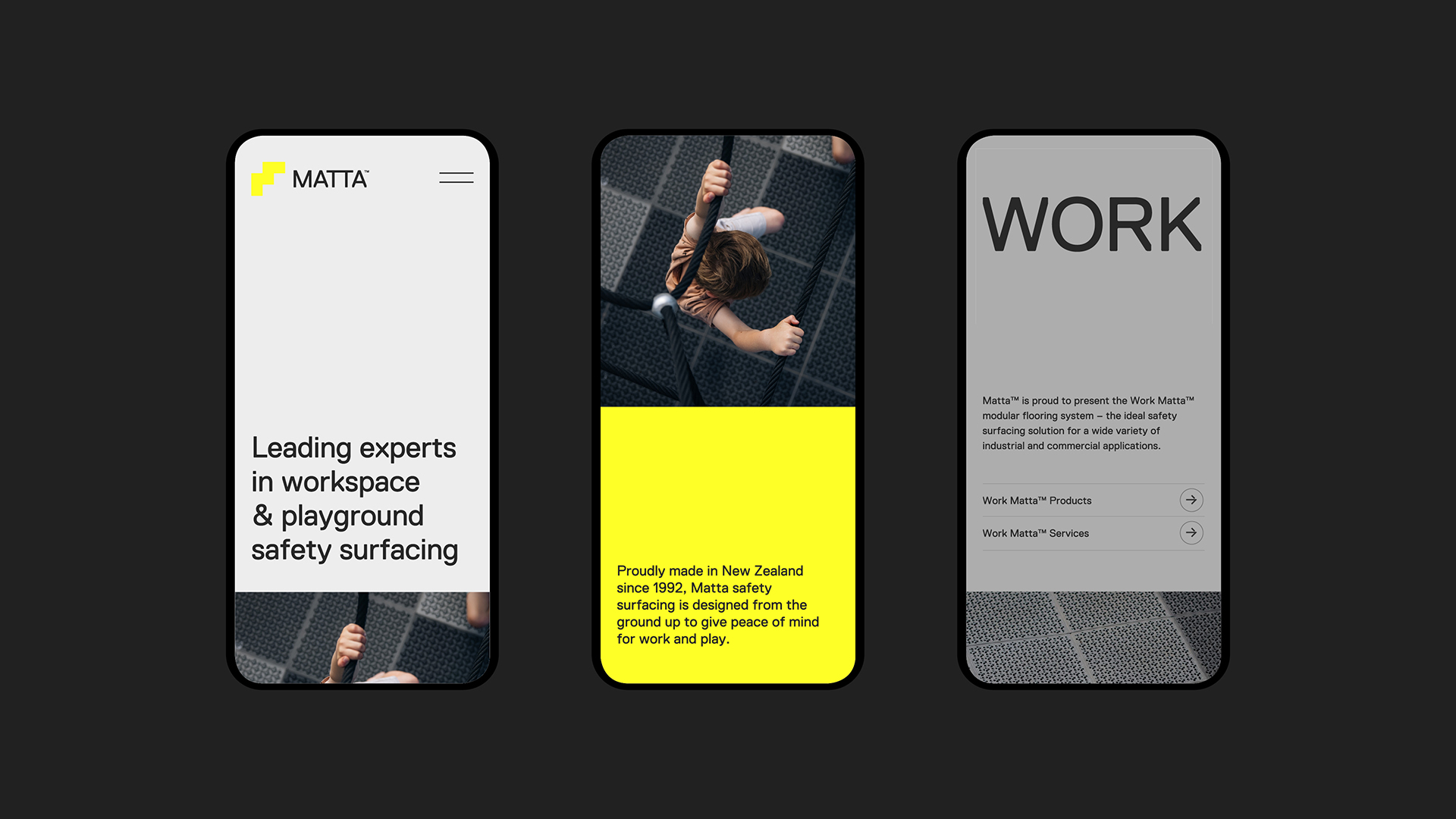 Matta's Webflow mobile website design