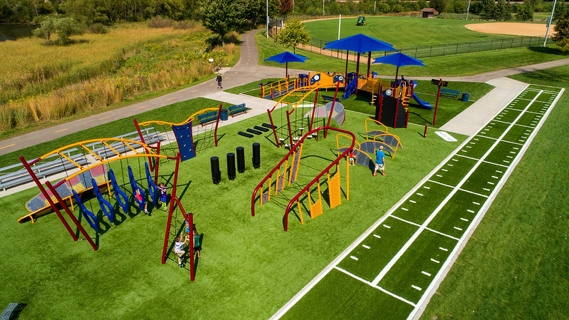 playground and challenge course combination