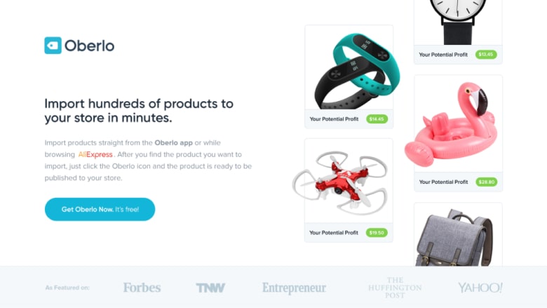 Oberlo Shopify app allows merchants to sell products from AliExpress