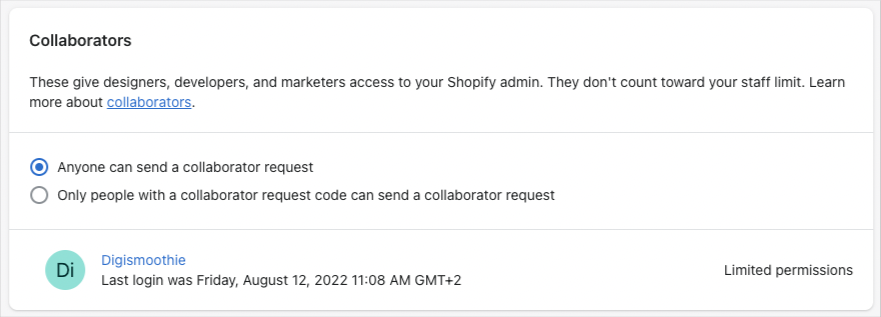 Disabling the collaborator request code