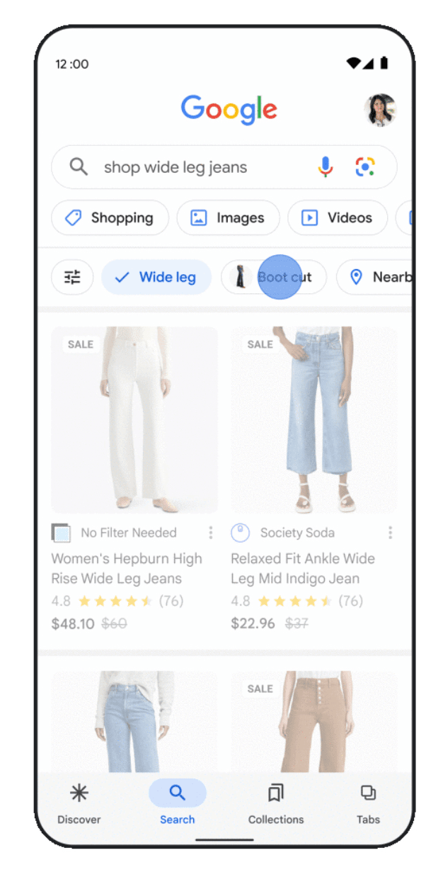 More filters on Google Shopping