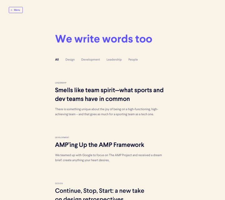 A prototype of the MetaLab blog home page with hovering post previews