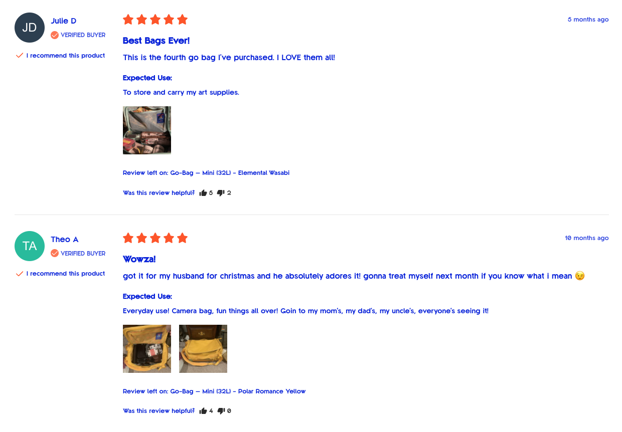 Junip's online photo reviews