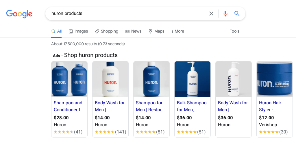 Google ad reviews for Huron by Junip
