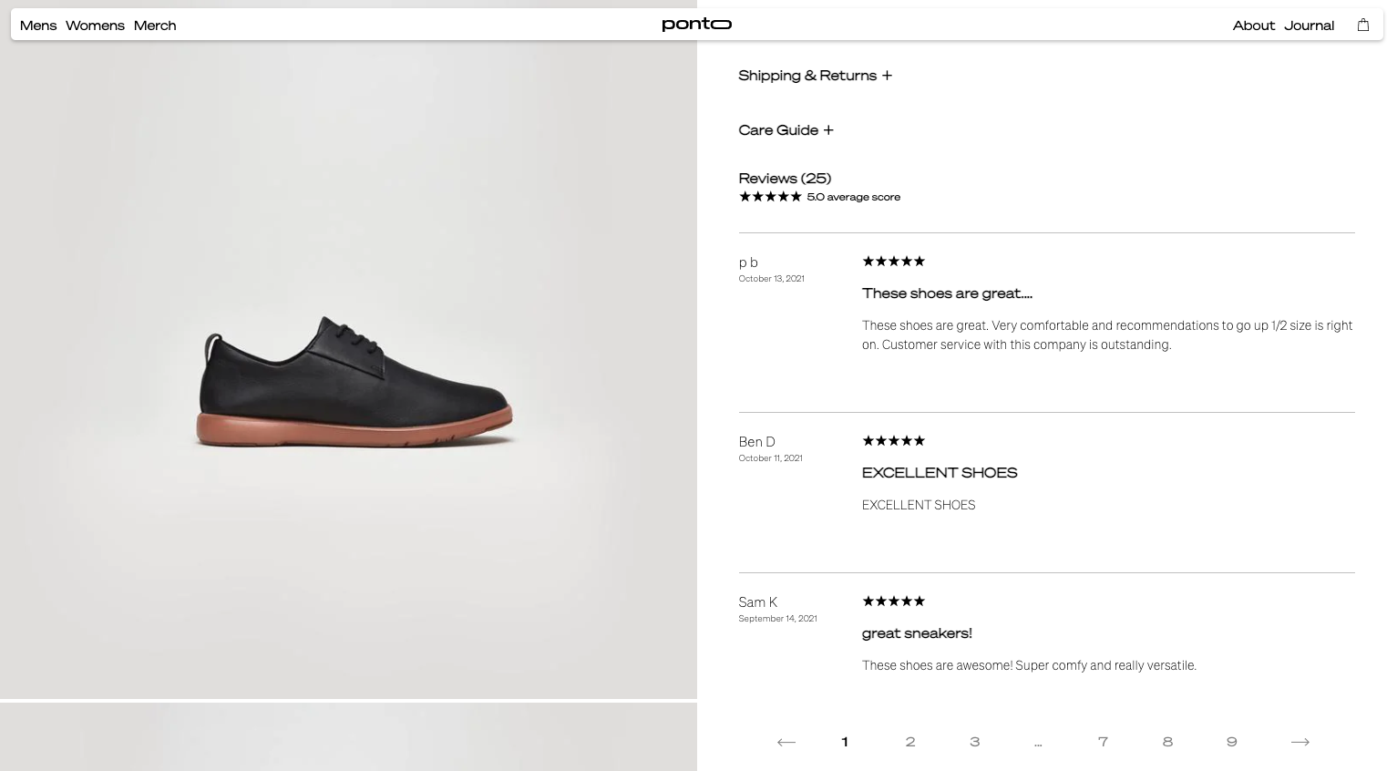 Ponto website shoe reviews done by Junip