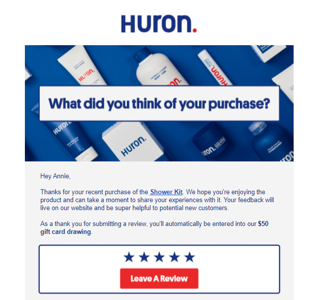 Huron custom emails