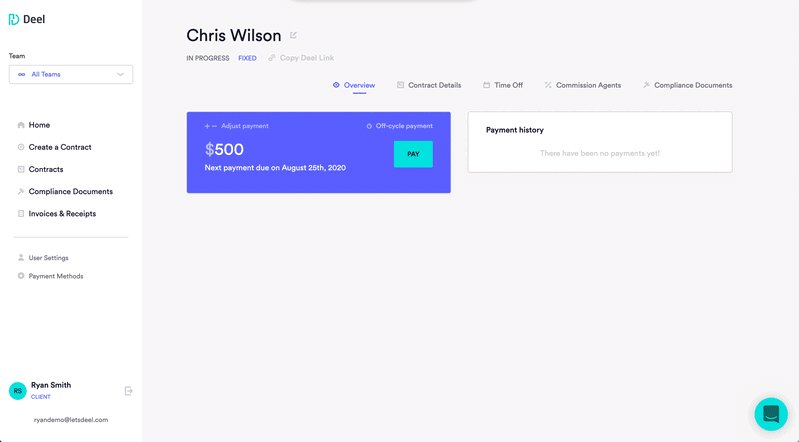 schedule off-cycle payment