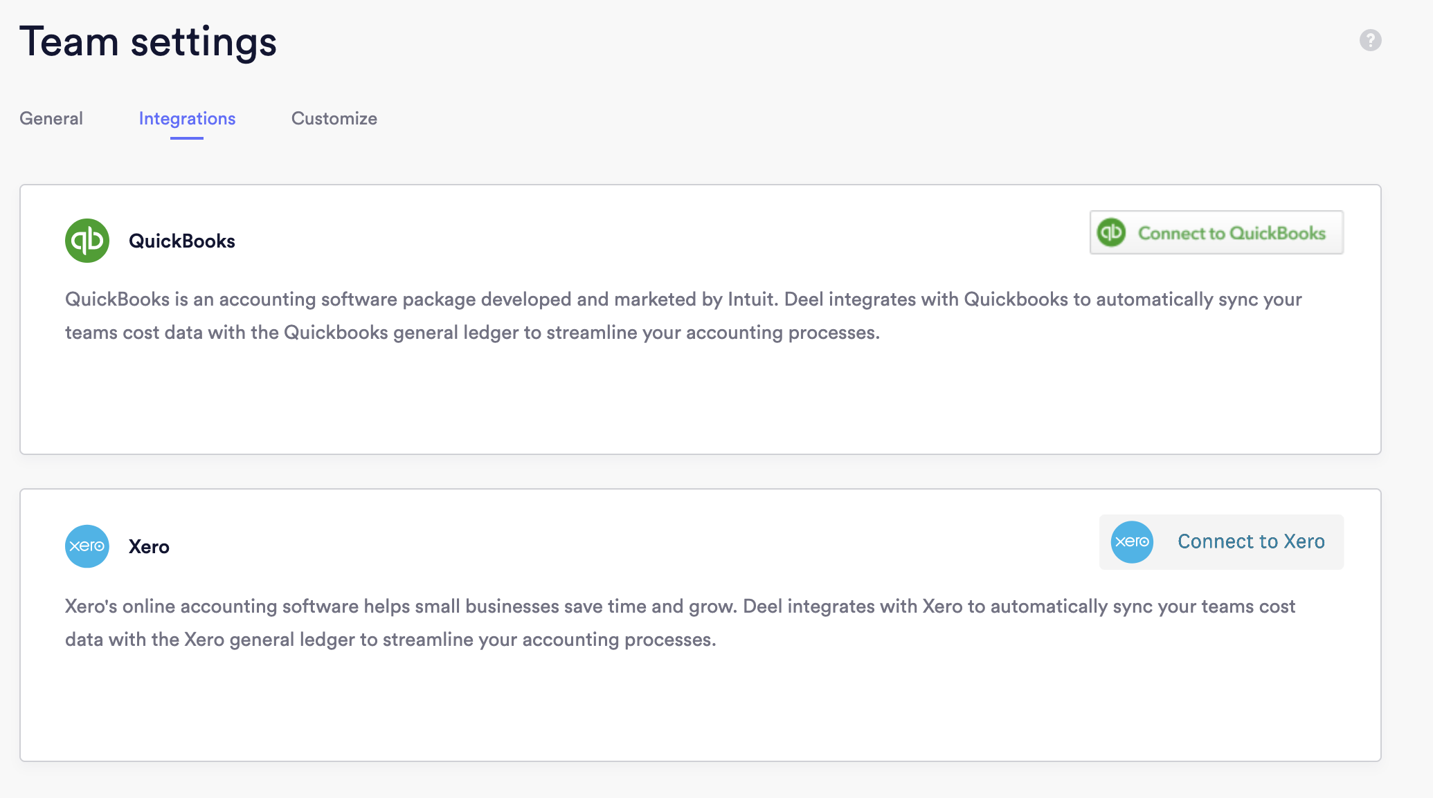 how to connect Xero to Deel
