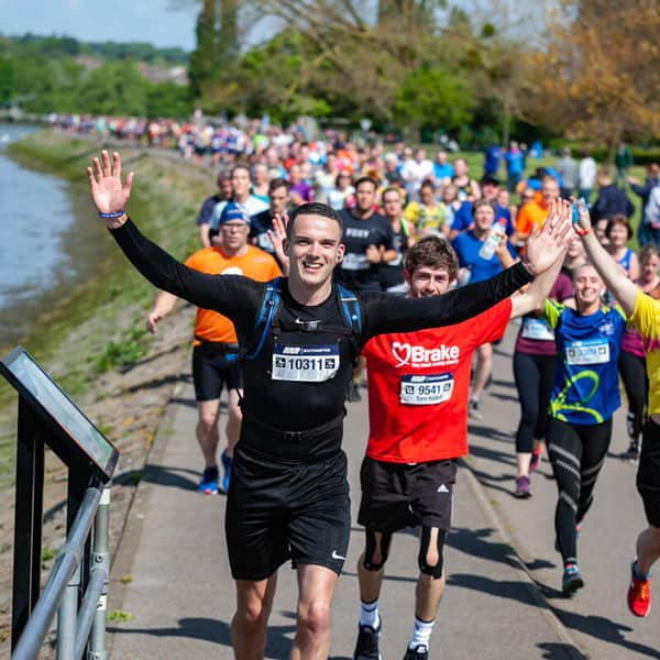 male runner, running a marathon