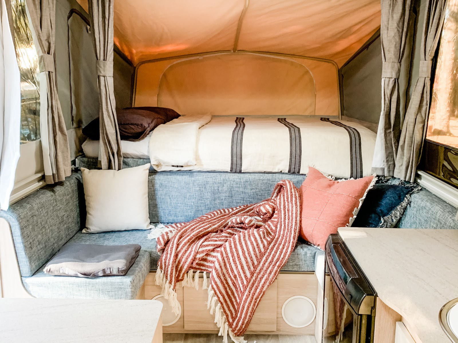 interior of Boho caravan