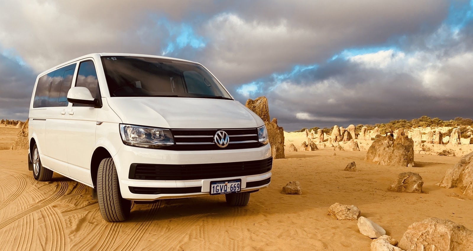 VW van in Australian landscape
