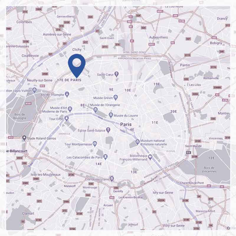 Map of office location in Paris