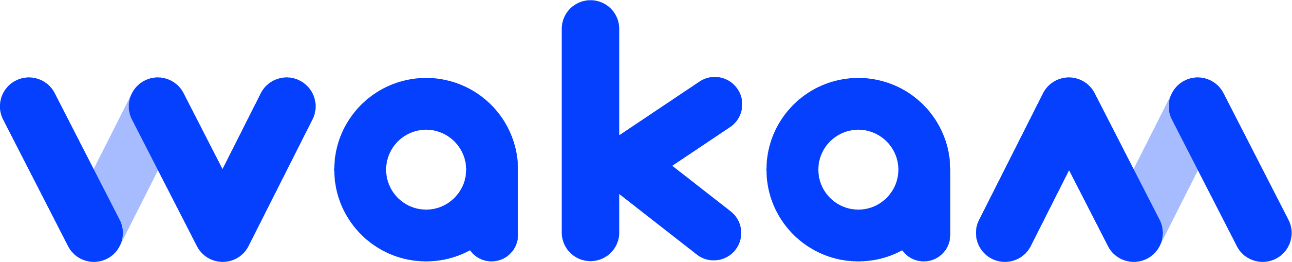 Wakam logo: the word wakam in blue