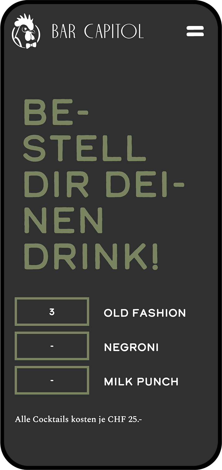 Screenshot der Website www.barcapitol.ch