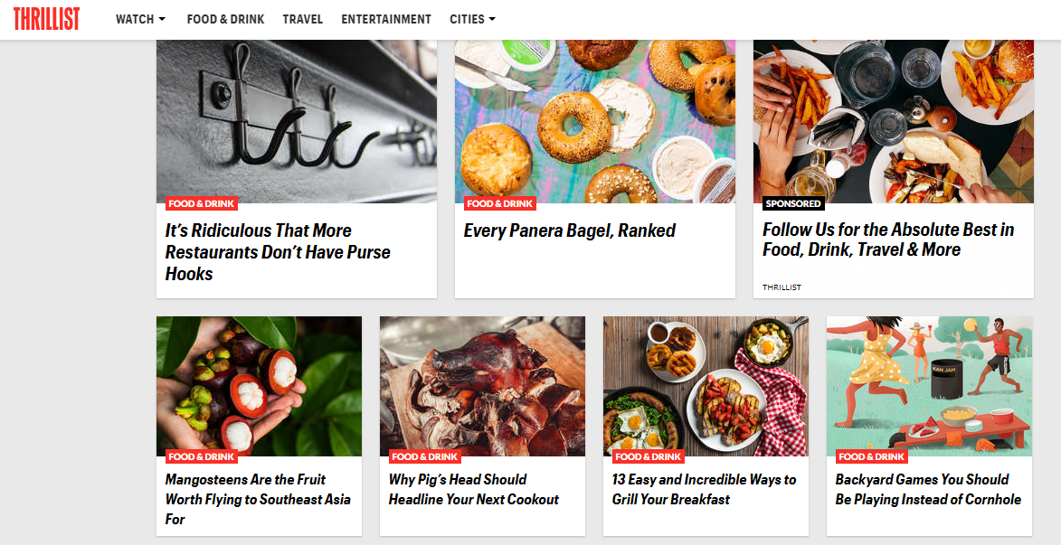 Food blog example