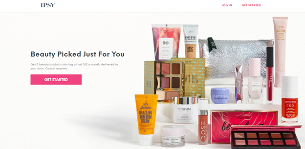 Ipsy - example of tagline copy