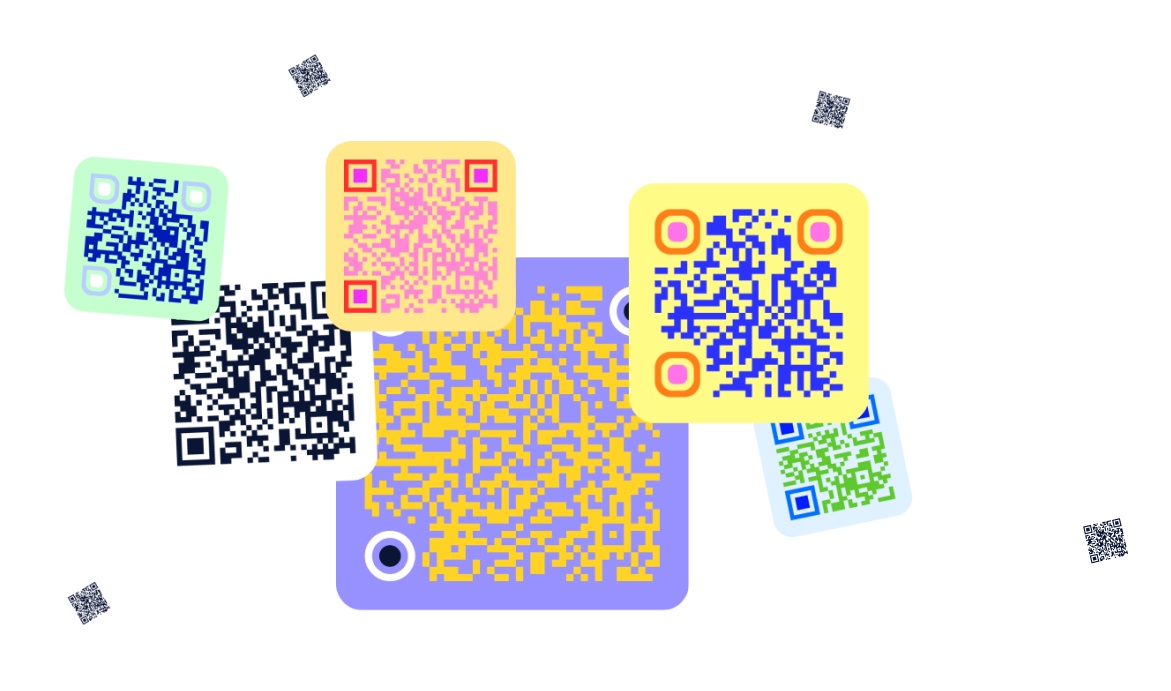 bright colourful QR codes generated on Supercode platform