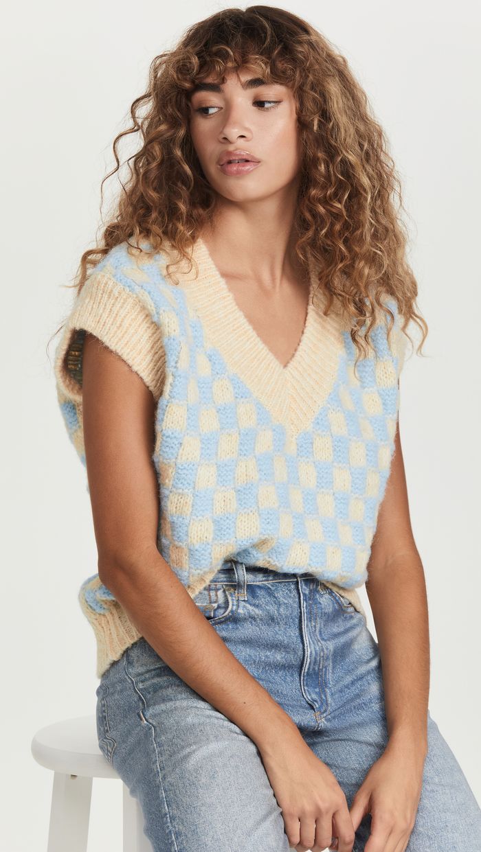 English Factory Checker Knit Vest
