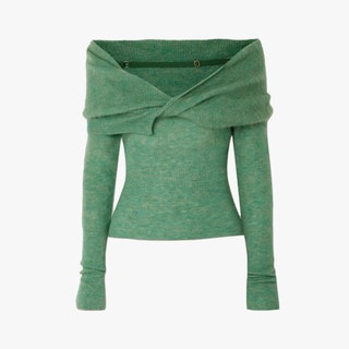 Image may contain Clothing Apparel Sweater Sweatshirt Hood and Pants