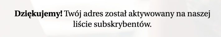Aktywacja adresu na liście subskrybentów