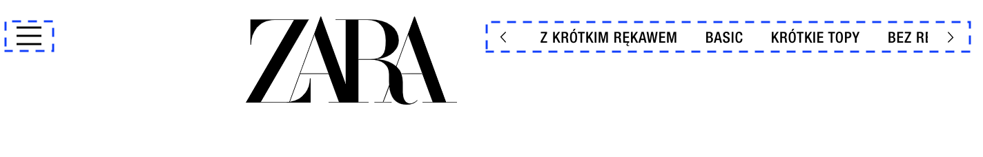 Menu i lista kategorii - Zara