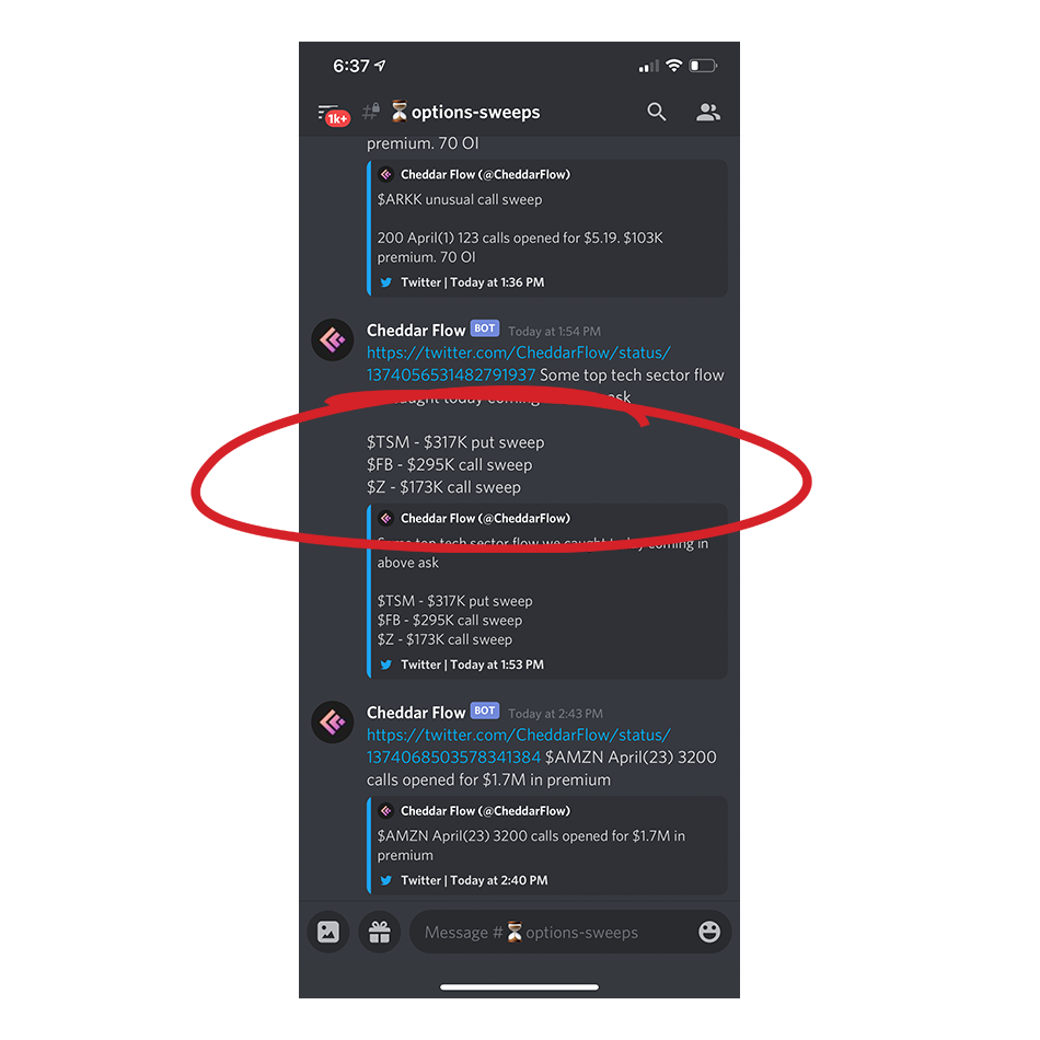 twitter feed chat about stock trading