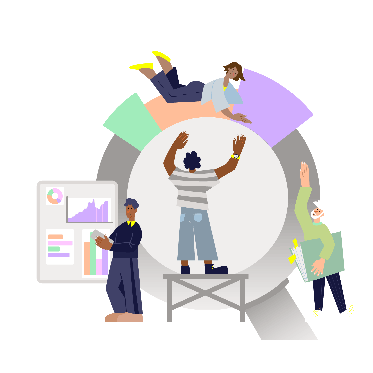 Employees using insights from data and analytics to improve operations.