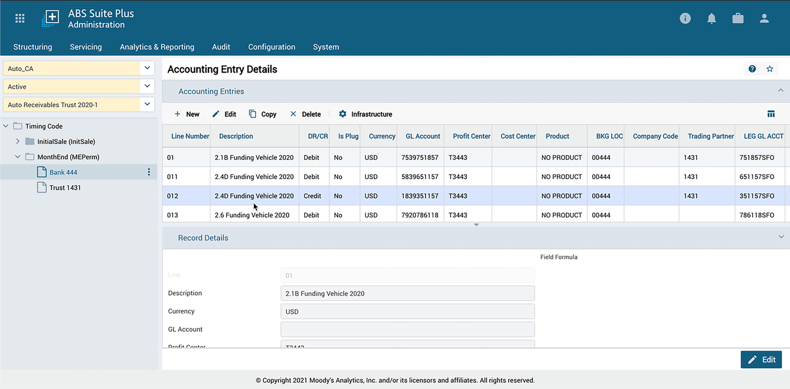 Moody's Analytics Issuer Solutions / ABS Suite Plus