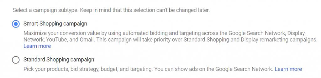 Google Ads - Shopping campaigns - Smart Shopping