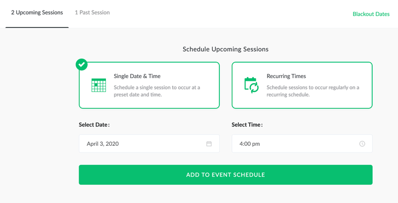 schedule upcoming sessions