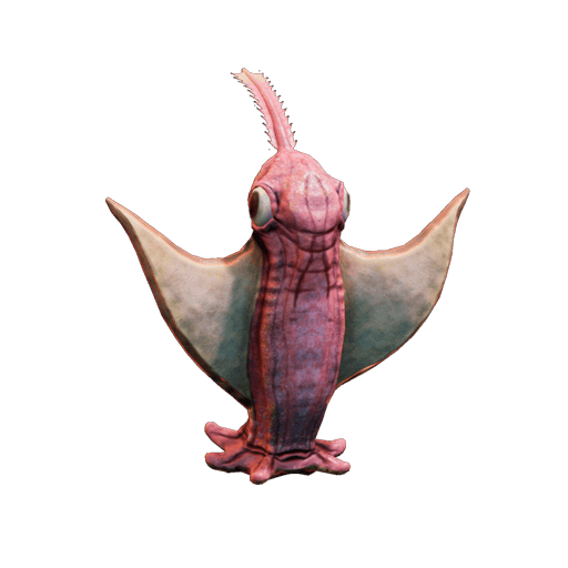 Pink manta ray-like creature