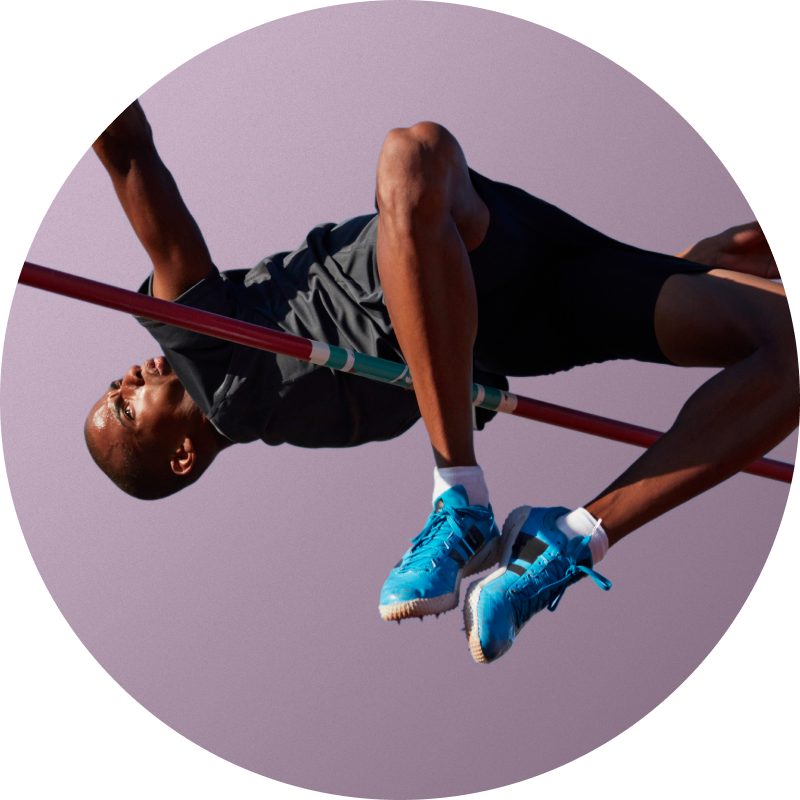 Man high jumping