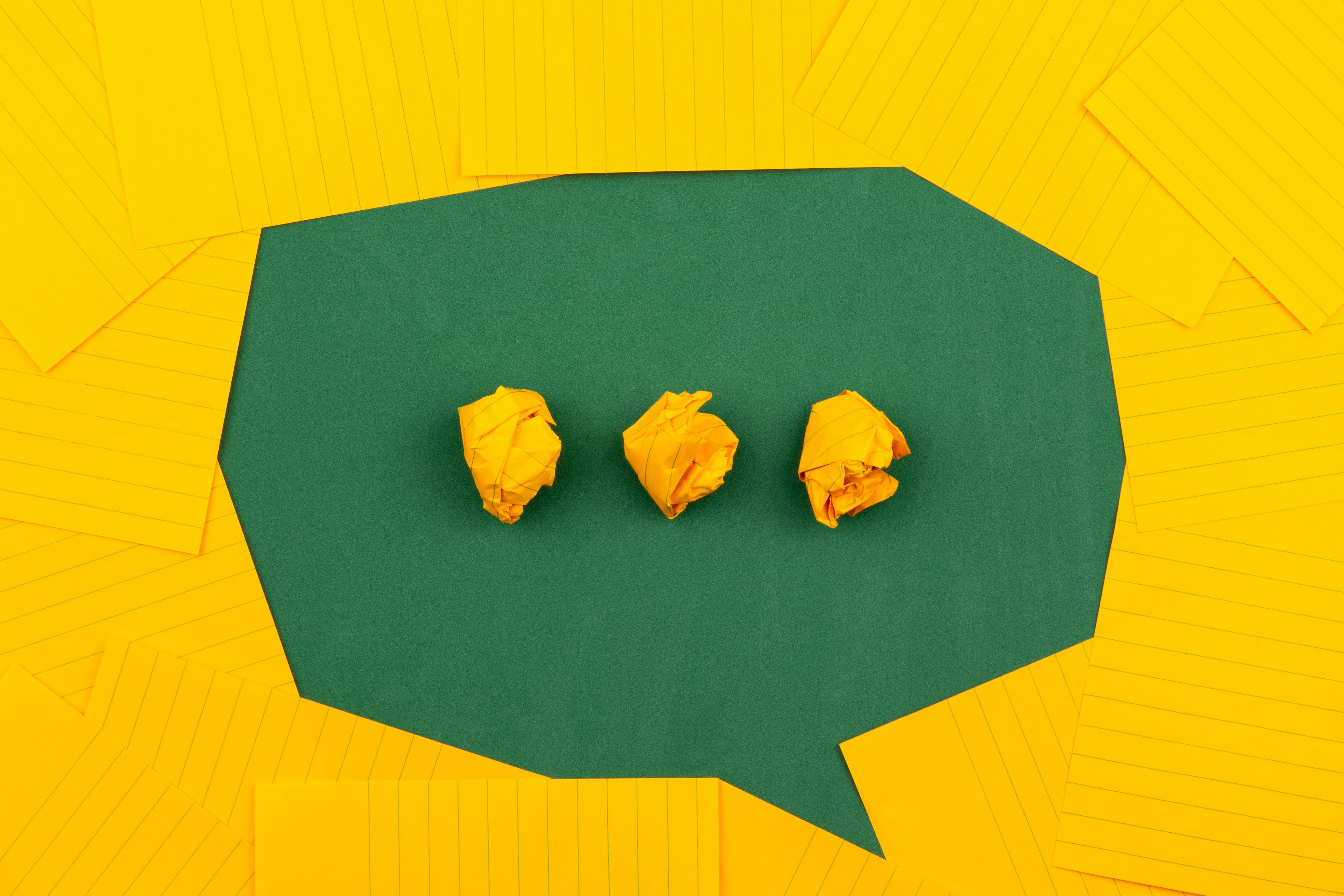 Speech bubble on paper background