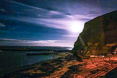 View over the bay at night