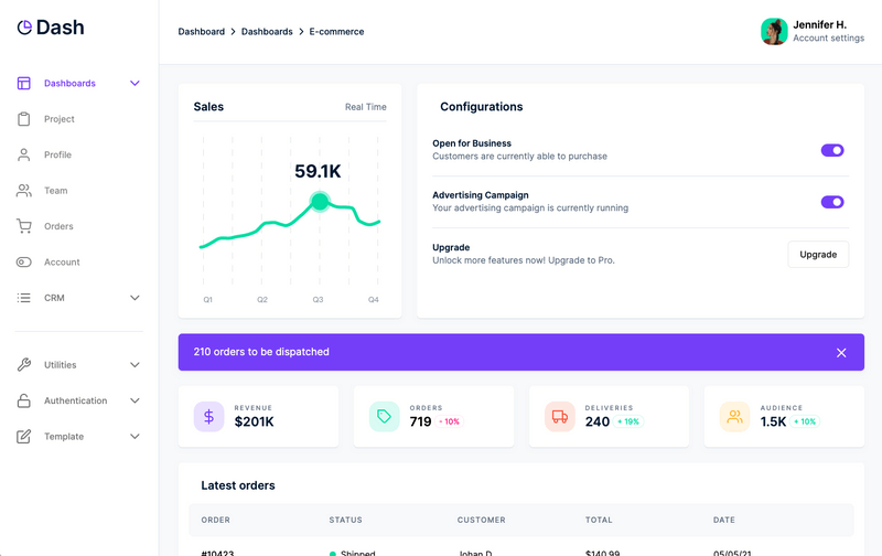Dash - Webflow HTML website template