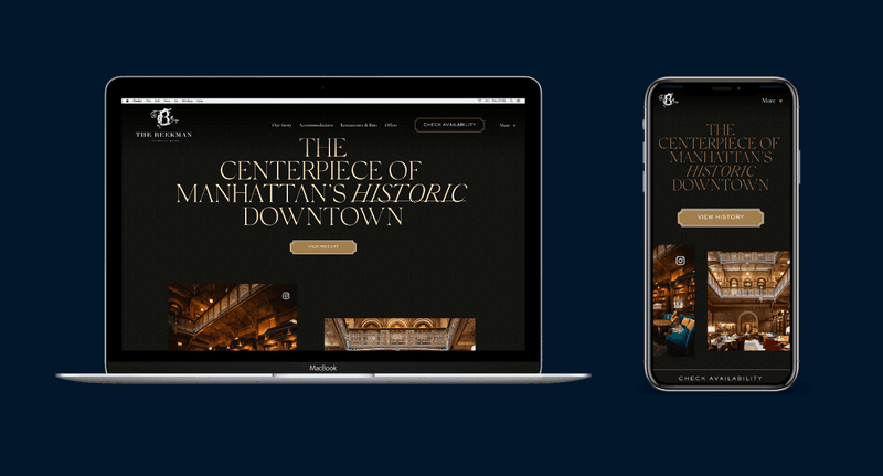 The Beekman website is responsive on both desktop and mobile devices