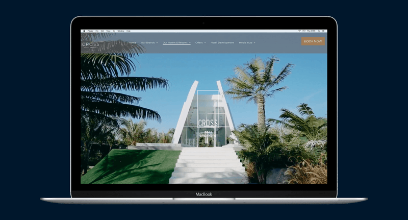 Cross Hotels & Resorts website built with Hotelchamp eCommerce