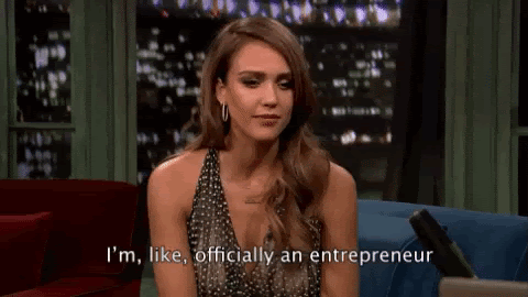 Jessica Alba on The Tonight Show Starring Jimmy Fallon moving her hands and calling herself a real entrepreneur