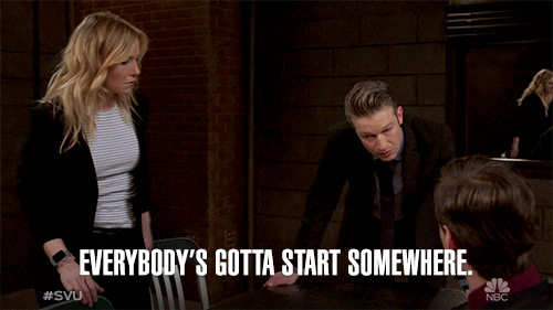 Law and Order SVU Interrogation saying "Everyone's gotta start somewhere"