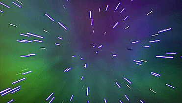 green and purple lights bursting as if it were outer space