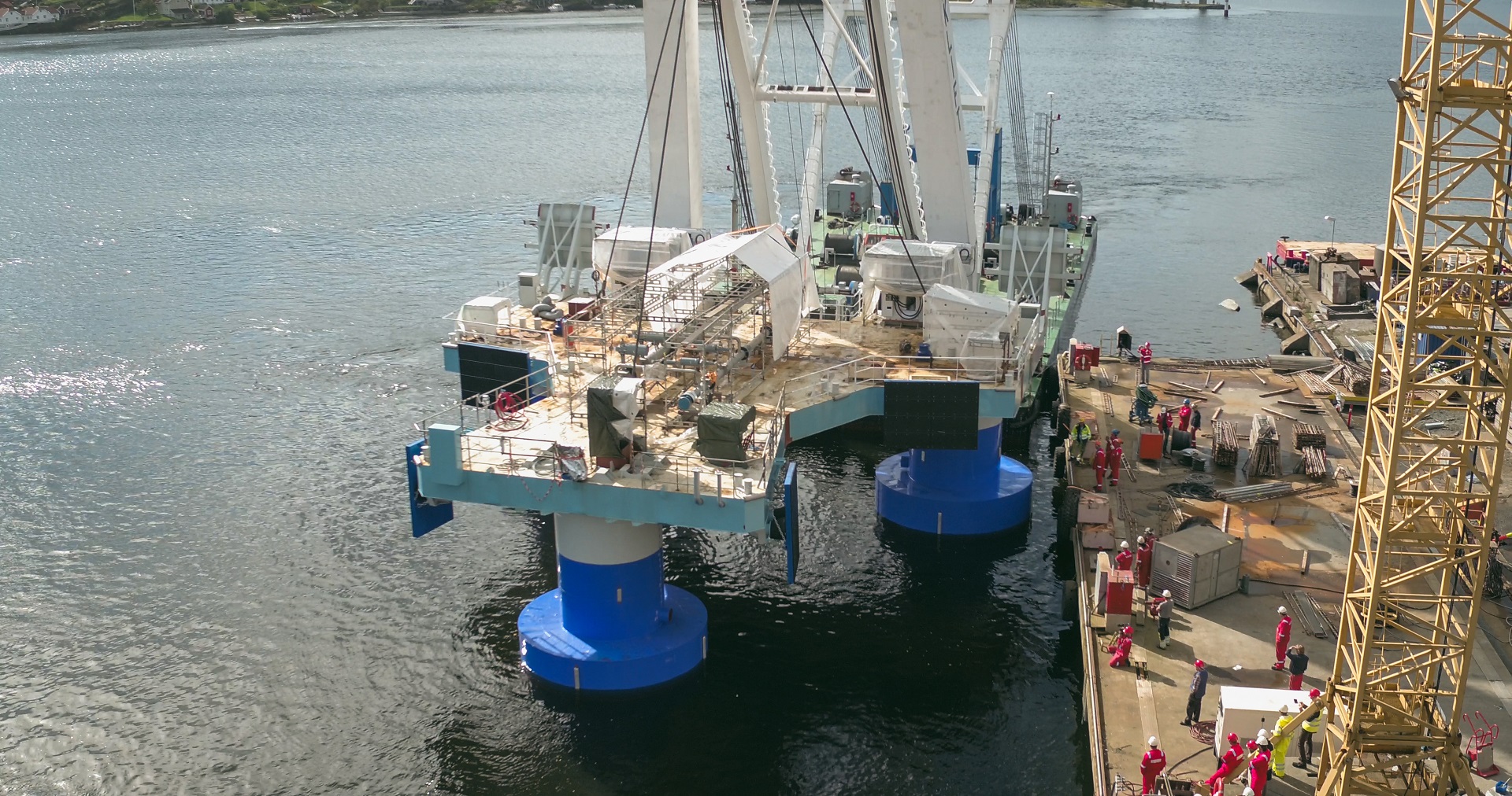 Floating transfer system under construction at yard