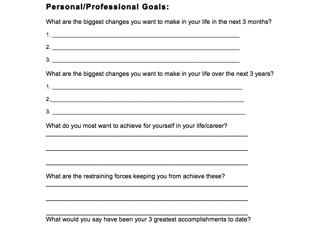 Personal Professional Goals