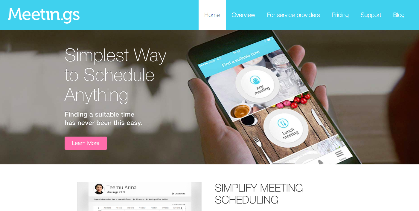 Business tool that allows coaches to schedule meetings