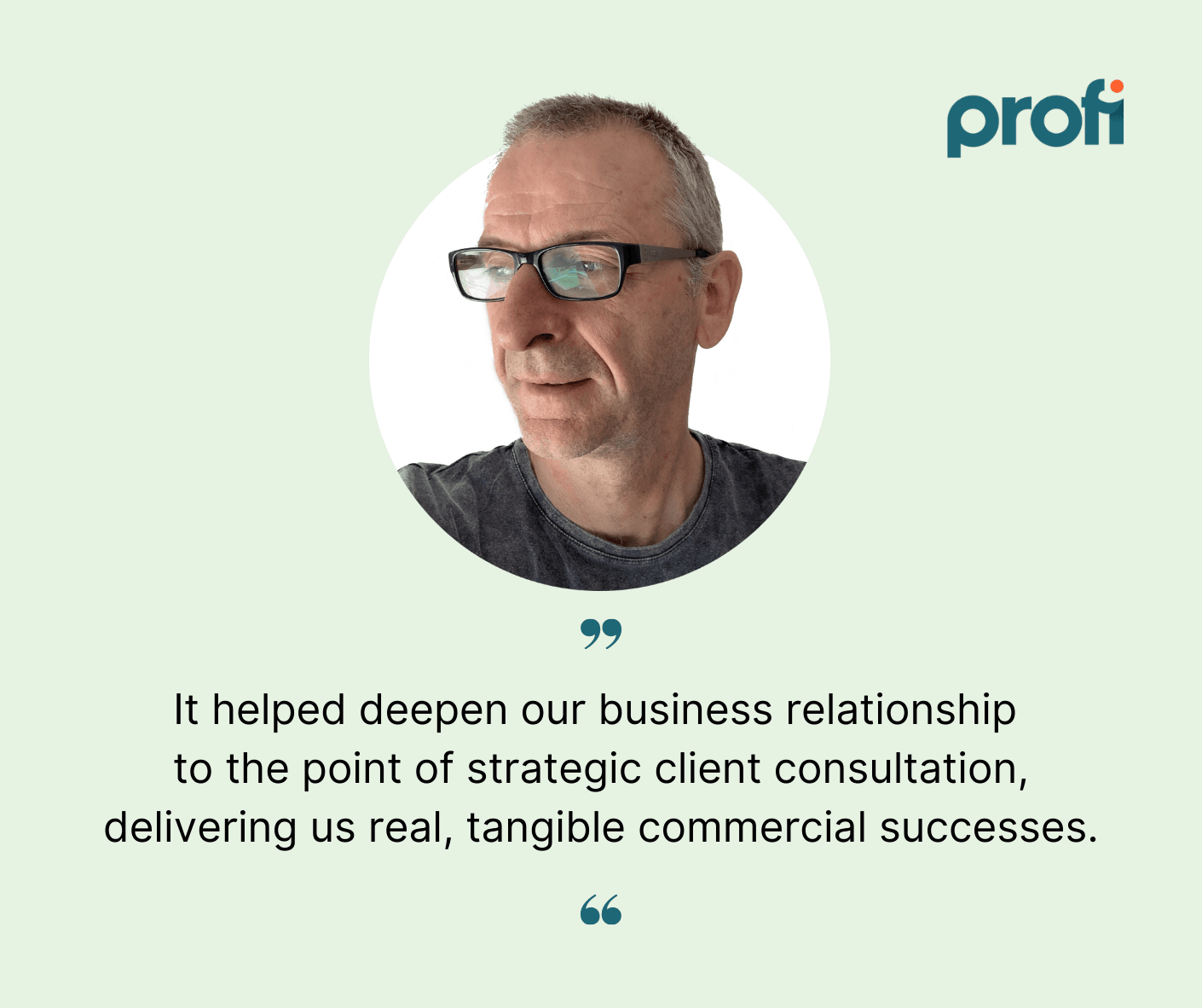 Profi.io customer case study quote | Innovation Experts corporate consulting business