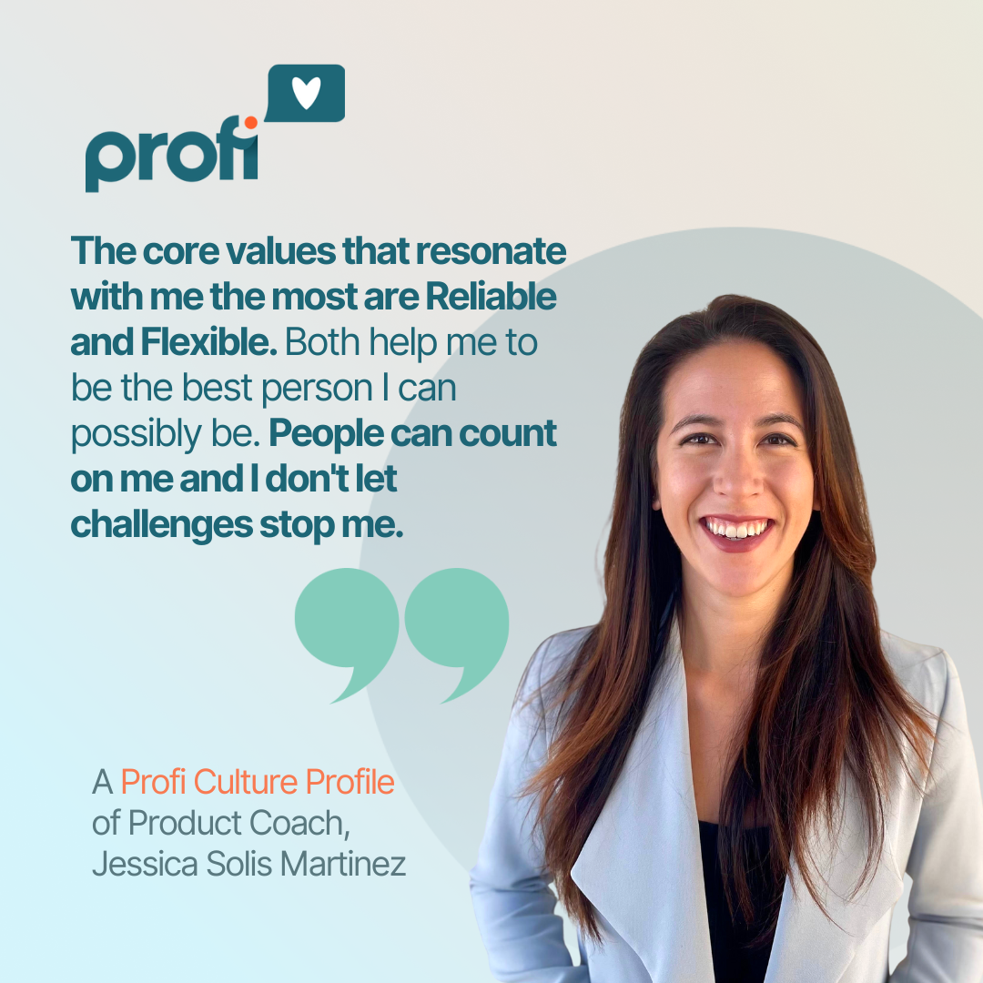 Quote values Product Coach Jessica Solis Martinez | Profi Culture