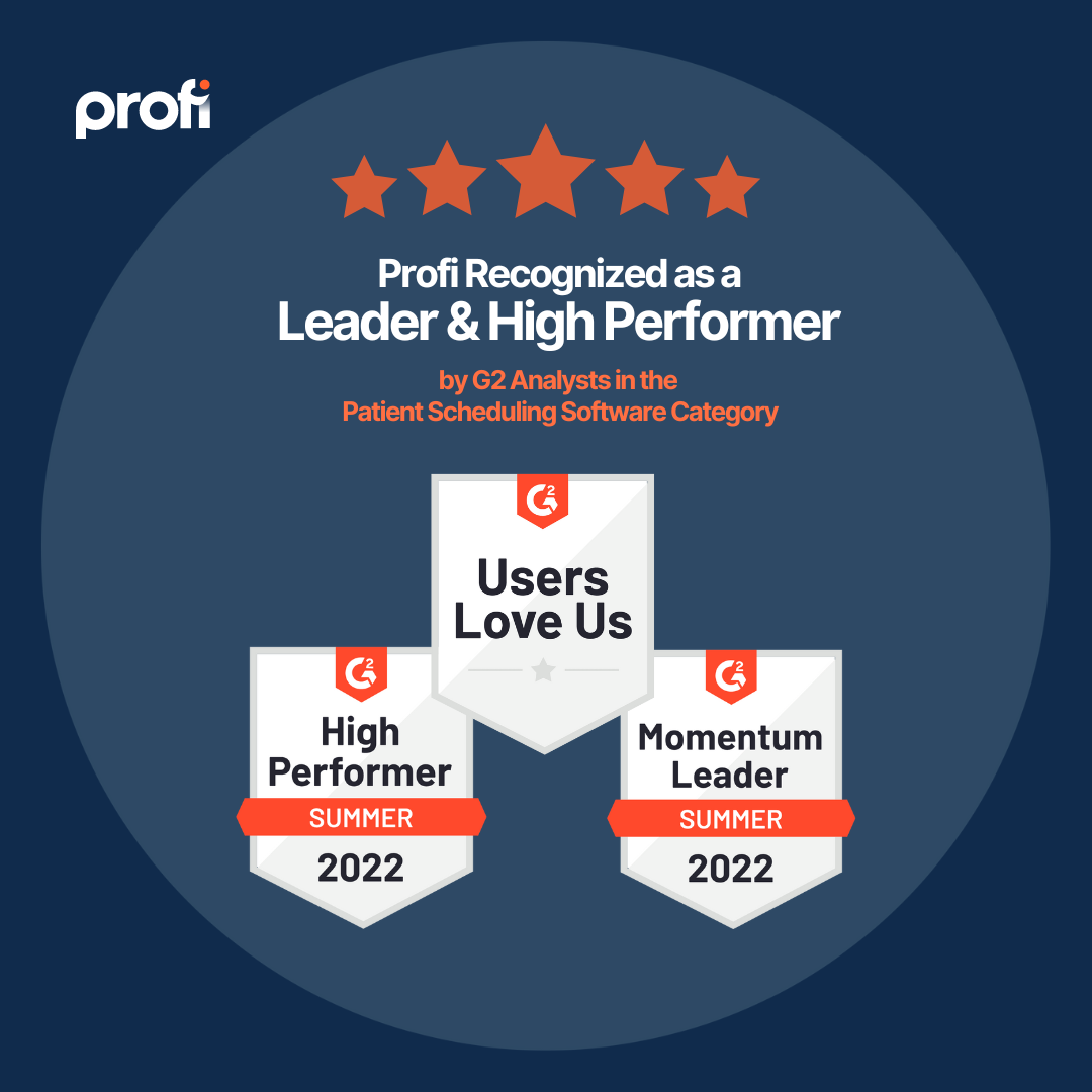 Profi recognized as leader high performer in patient scheduling software category by G2 analysts