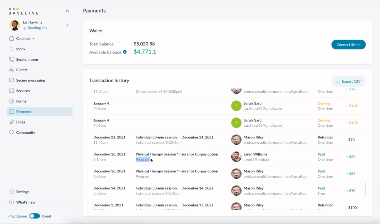 Profi Team Wallet Program billing and payment software