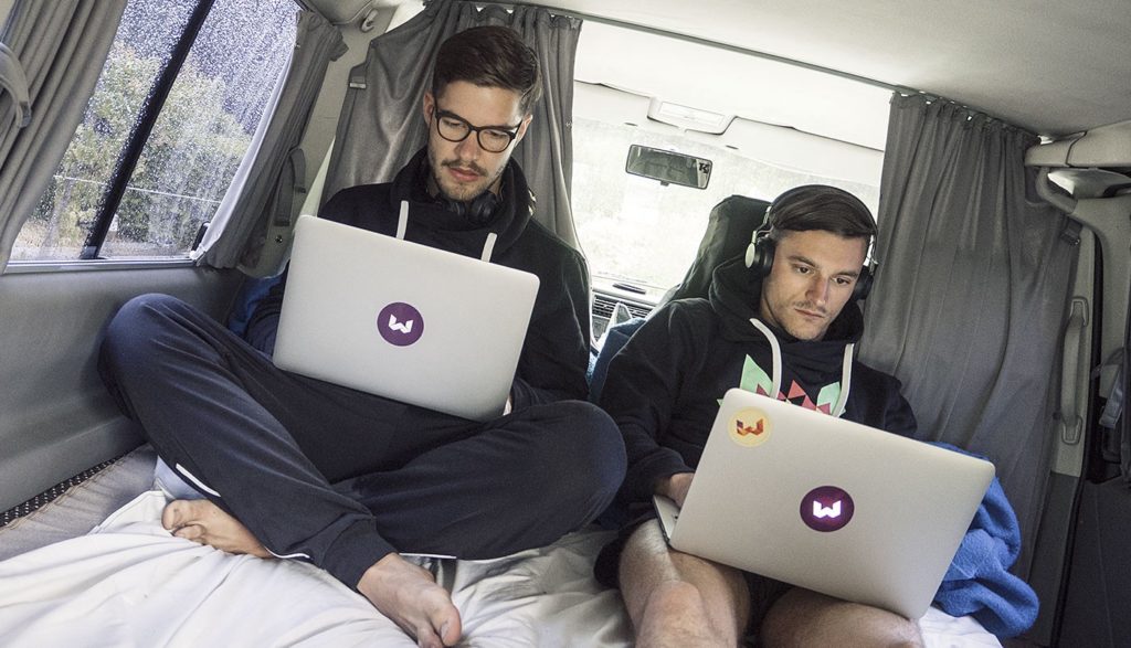 Stephan and Simon working