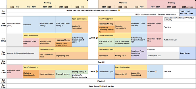 buffer retreat schedule